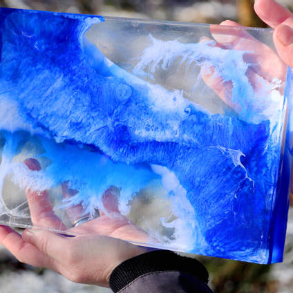 Layered 3D Resin Art Made Using GlassCast 10 Clear Epoxy Casting Resin